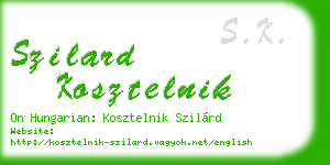szilard kosztelnik business card